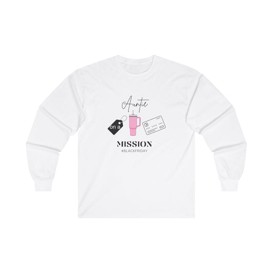 Black Friday Wht Cotton Long Sleeve Tee